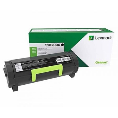 51B2000 Lézertoner MS/317/417/517/617 nyomtatókhoz, LEXMARK, fekete, 2,5k (return)